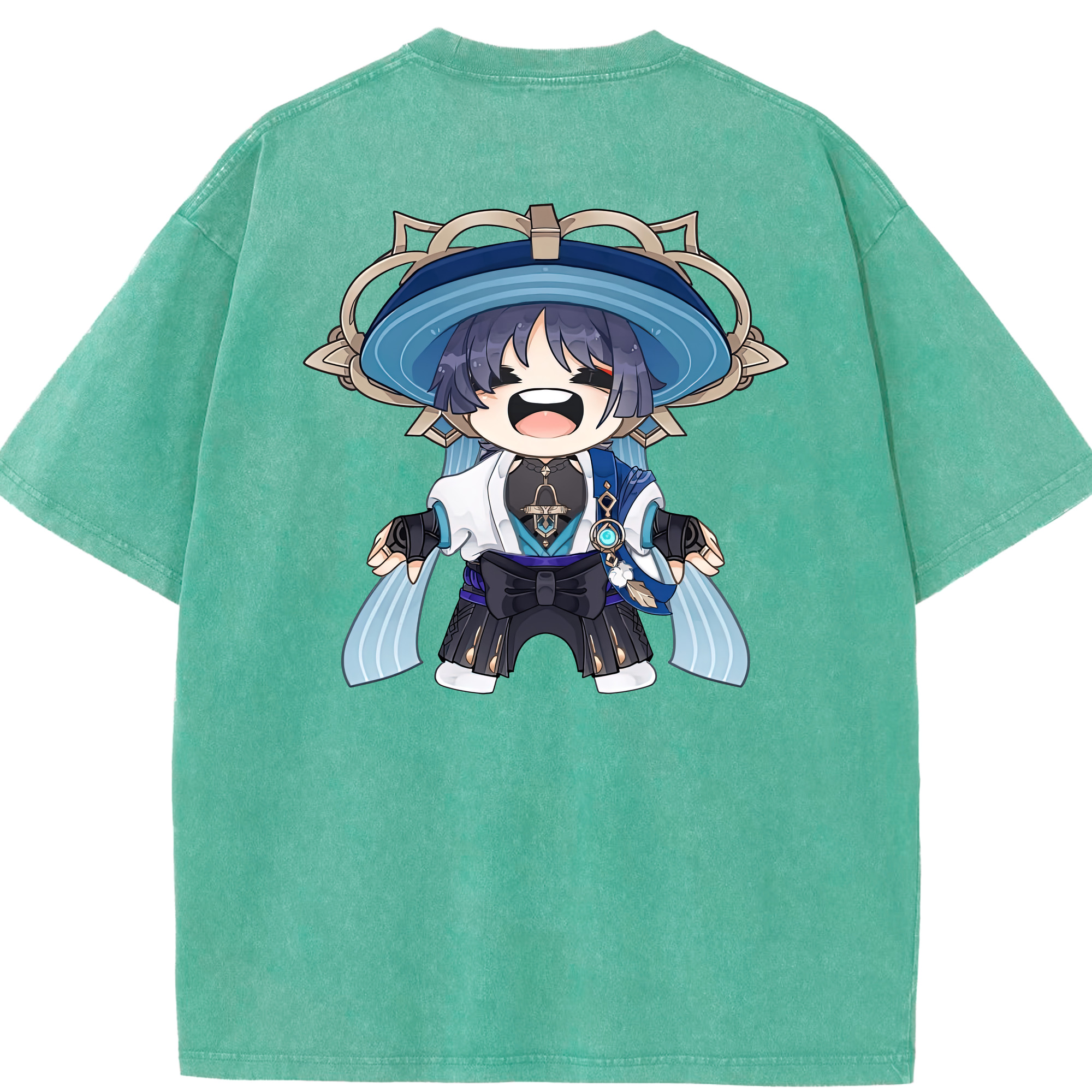 げんし神 さんペい genshin Sanpei 綿100% ヴィンテージ風 半袖Tシャツ（背面プリント）